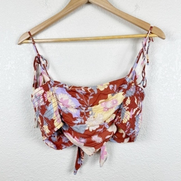Free People Ava Floral Print Reversible Micro Top Size Small Women - Picture 7 of 12